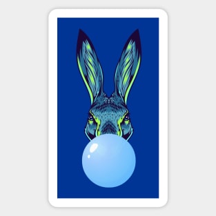Blue Bubblegum Rabbit Magnet